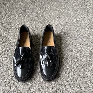 BASS WEEJUNS MARIETTA II BLACK 7.5 W TASSEL LOAFERS LEATHER KILTIE SHOES New